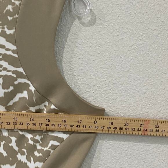 Calvin Klein dress tan animal print size 10 zipper back - Picture 5 of 9